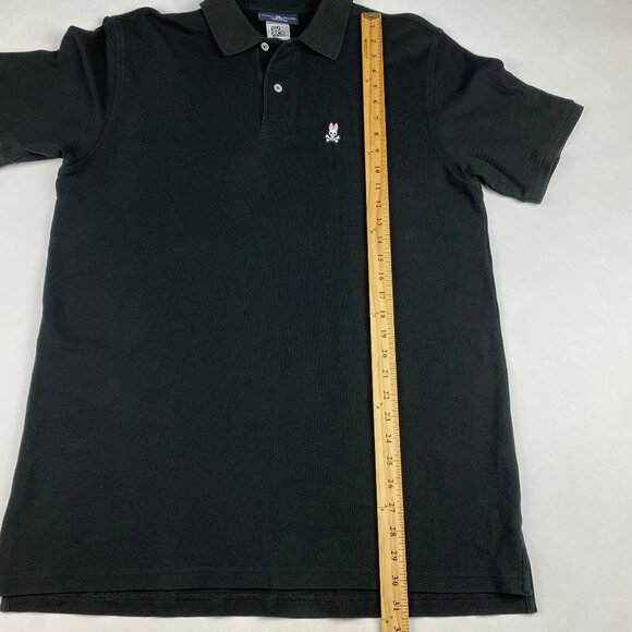 Psycho Bunny Polo Men's Size 7 (XL) 100% Pima Cotton Shirt Black - Picture 7 of 11